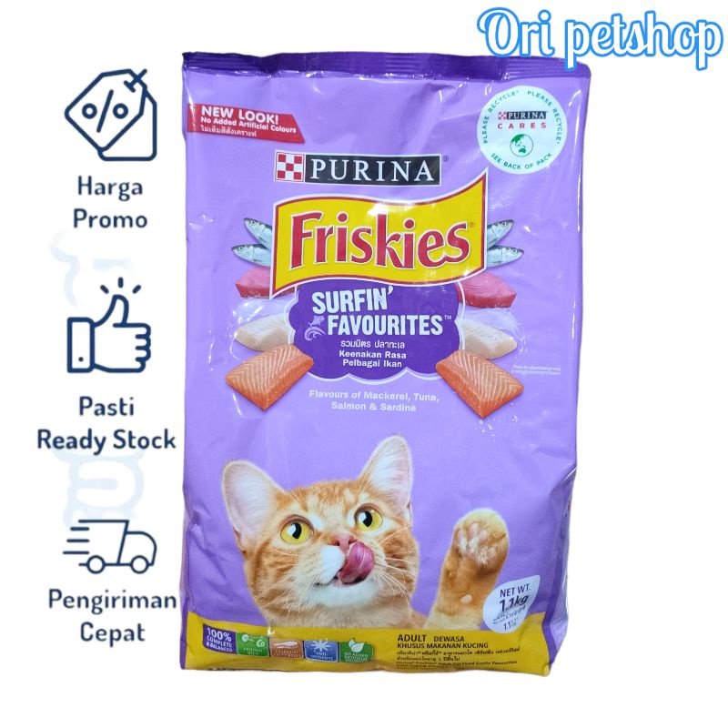 purina friskies adult cat surfin favourites 1,1kg