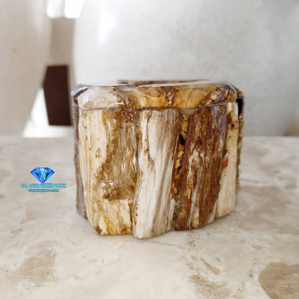 Asbak souvenir batu kayu alami