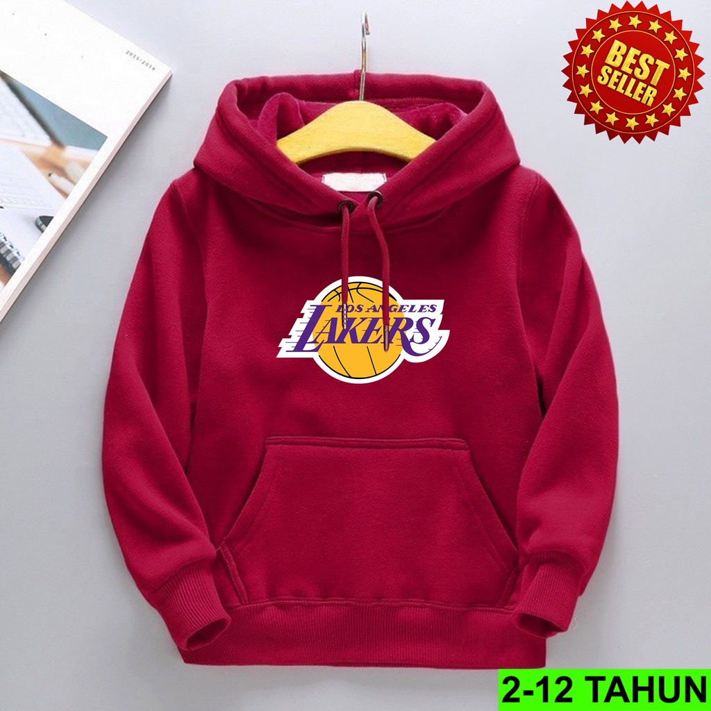 Hoodie LAKERS Anak Laki Laki Perempuan / Jaket BEST SELLER  Anak Usia 2 3 4 5 6 7 8 9 10 11 12 Tahun / Sweater LAKERS TERBARU Anak Cewek Cowok  Switer Distro Bisa COD