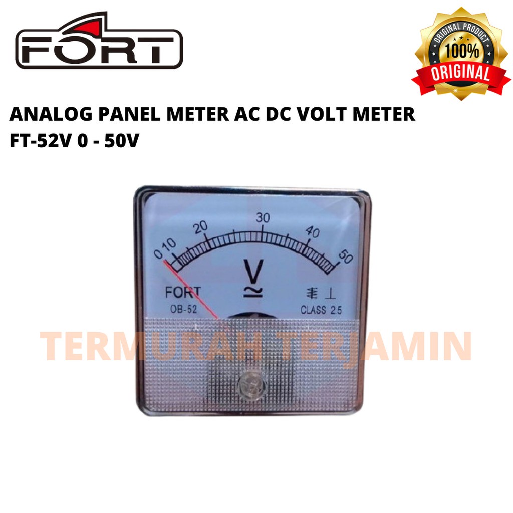 ANALOG PANEL METER AC DC VOLT METER FT-52V 0 - 50V