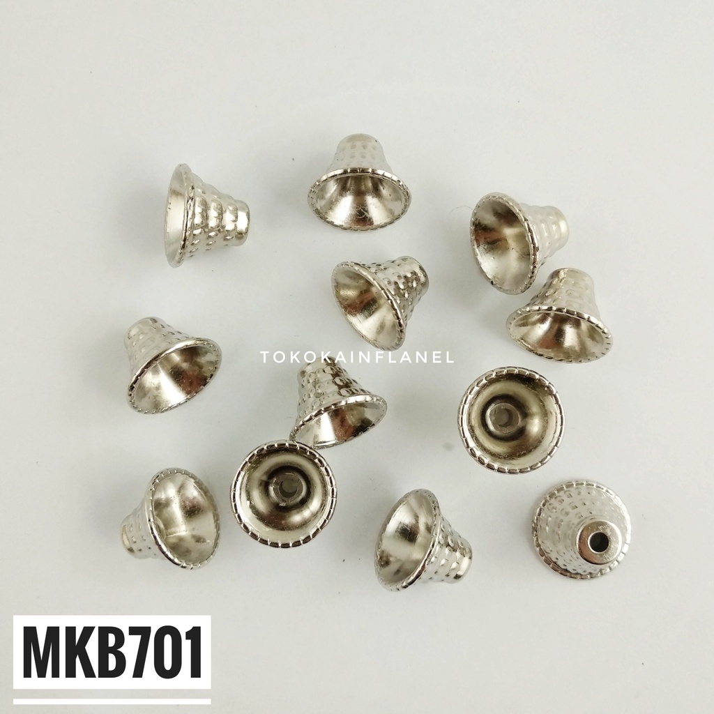 Mahkota Beads Mangkok 12mili Silver Bahan Ringan Mkb701 (perlusin)