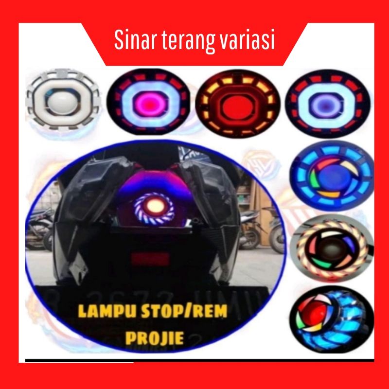 {COD}  Lampu stop belakang model projie universal AC DC - LAMPU REM MOTOR AC DC