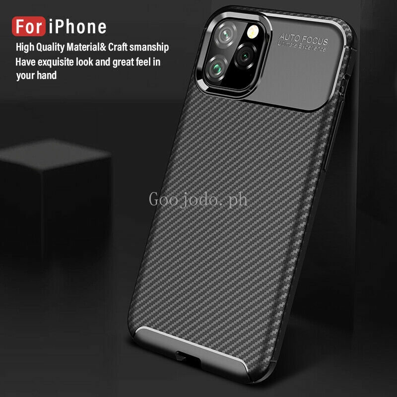 Casing Soft Case Karet Serat Karbon Hybrid Shockproof Untuk iPhone 14 13 12 Pro Max 11 Mini XR XS X 8 7