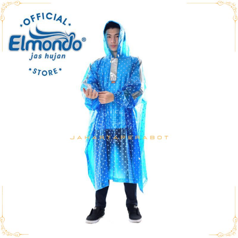 Elmondo Jas Hujan PC-713 Poncho Lengan Polkadot / Mantel Jas Hujan PVC Poncho Lengan Motif Polkadot