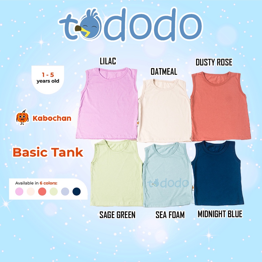 Basic Tank Top / Kaos Dalam Singlet Kabochan (Kaos Sleeveless Bayi &amp; Anak) 1-5 Tahun