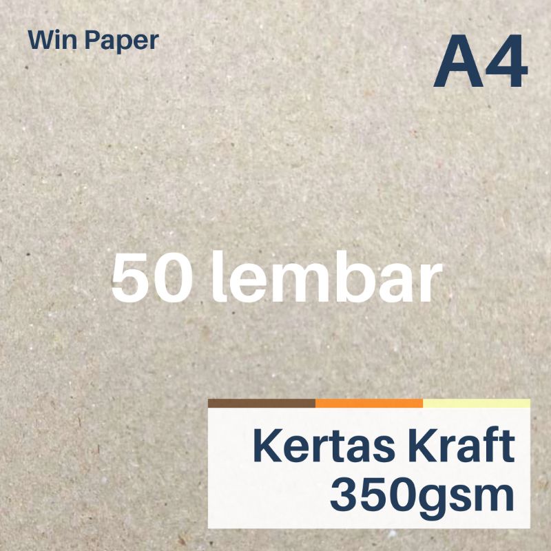 

(50 lembar) Kertas Kraft / Coklat / Samson A4 (29.7 x 21 cm) - 350GSM