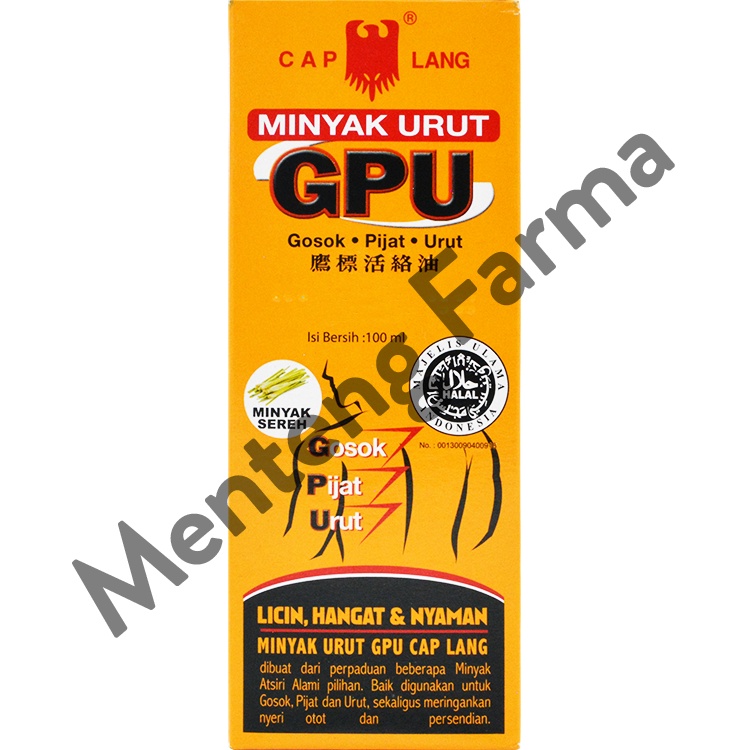 Minyak Urut GPU Cap Lang Minyak Sereh 100 mL - Minyak Urut Licin dan Hangat