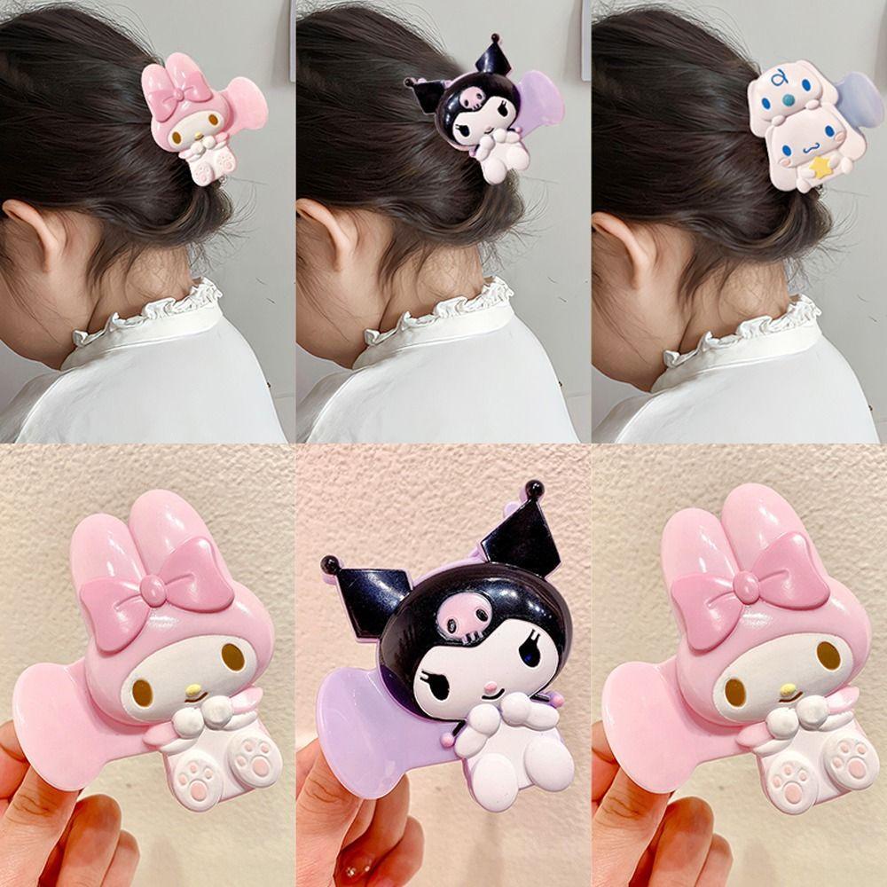 [Elegan] Wanita Rambut Cakar Hairgrip Rambut Kepiting Klip Besar Kuromi Melody Kartun Anjing Akrilik Ponytail Holder