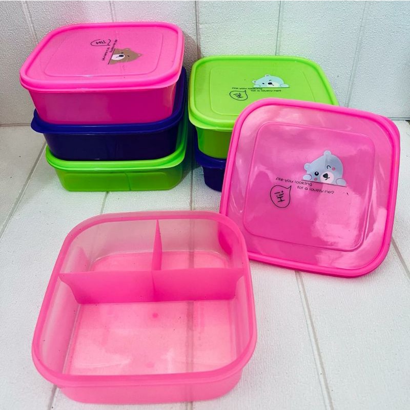 Ompreng Vio Jumbo Kotak Makan Plastik 3 Sekat Warna NP Collection