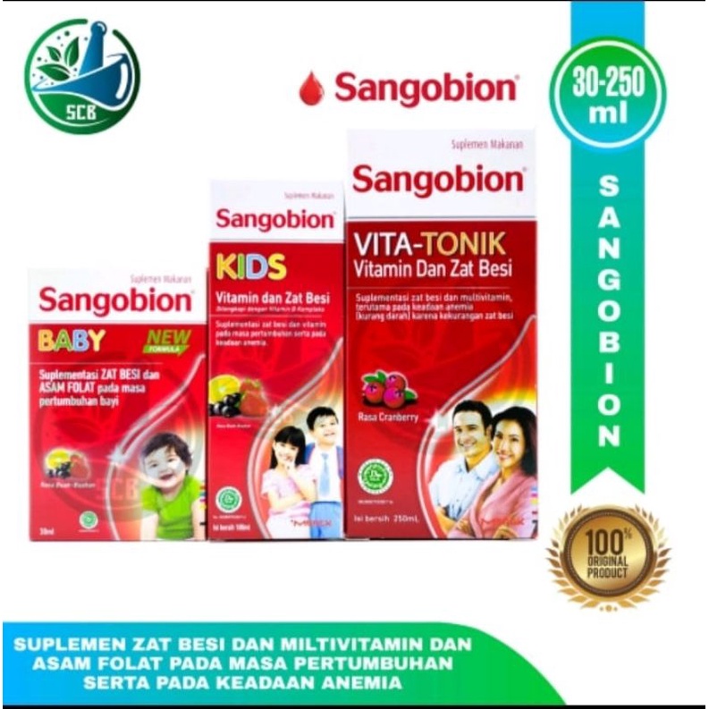 Sangobion Baby/kids/Vita Tonik Syrup -Obat Suplemen Zat Besi &amp; Anemia