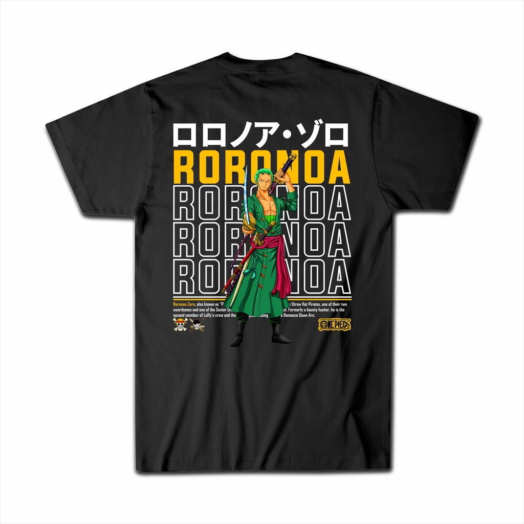 Kaos ONE PIECE RORONOA ZORO / Kaos One Piece / Kaos Anime / Baju Distro Pria Wanita / Kaos Oversize 