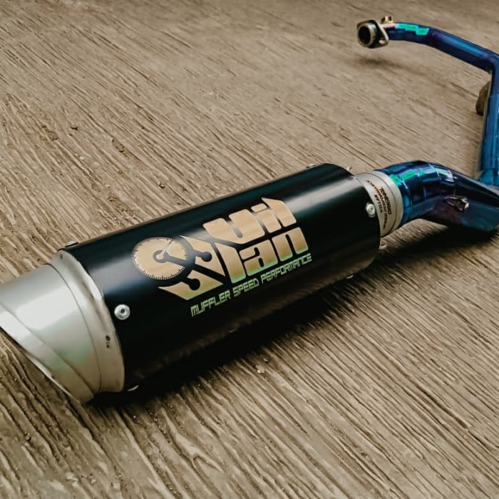 knalpot villan runner1 black header blue r15 gsx150 cbr150r mt15 BARANG 100% ORIGINAL
