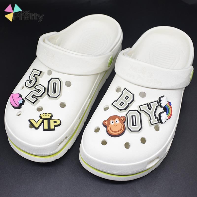 Charms Crocs Gelang Tangan Glow in The Dark Desain Dapat dilepas sandal shoe Gesper  Sepatu Tulisan Untuk Pesta / Hadiah DIY decorate sepatu - PD