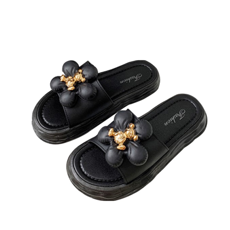 Lazy Bear Sandal Slip On Flower Bear H12 Sendal Jalan-jalan Korea Wanita Comfy Lucu