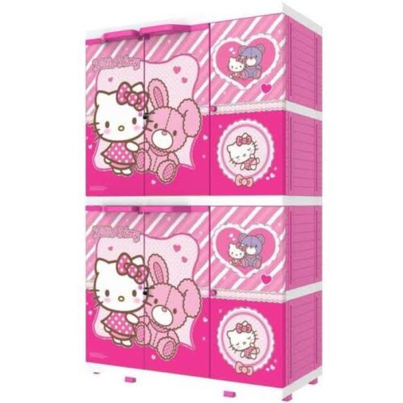 LEMARI PLASTIK PAKAIAN 3 PINTU NAIBA MSC CLASSIC PREMIUM 2294 HKP HELLO KITTY SANRIO