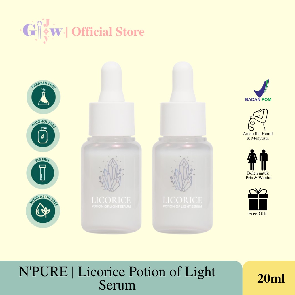 B87 N'PURE licorice potion of light serum wajah mencerahkan essence perawatan kecantikan bpom murah termurah original asli mengatasi bekas jerawat bruntusan beruntusan anti aging garis halus baru best seller dark spot skin barrier