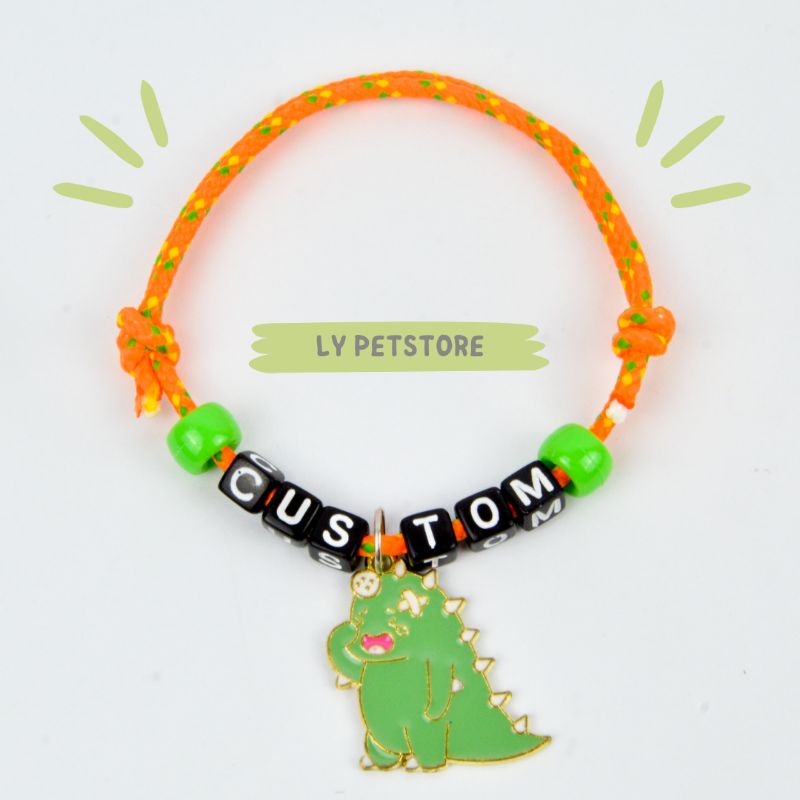 Kalung Kucing Liontin Lucu Custom Nama Bahan Tali Prusik Pet Collar | LY PETSTORE