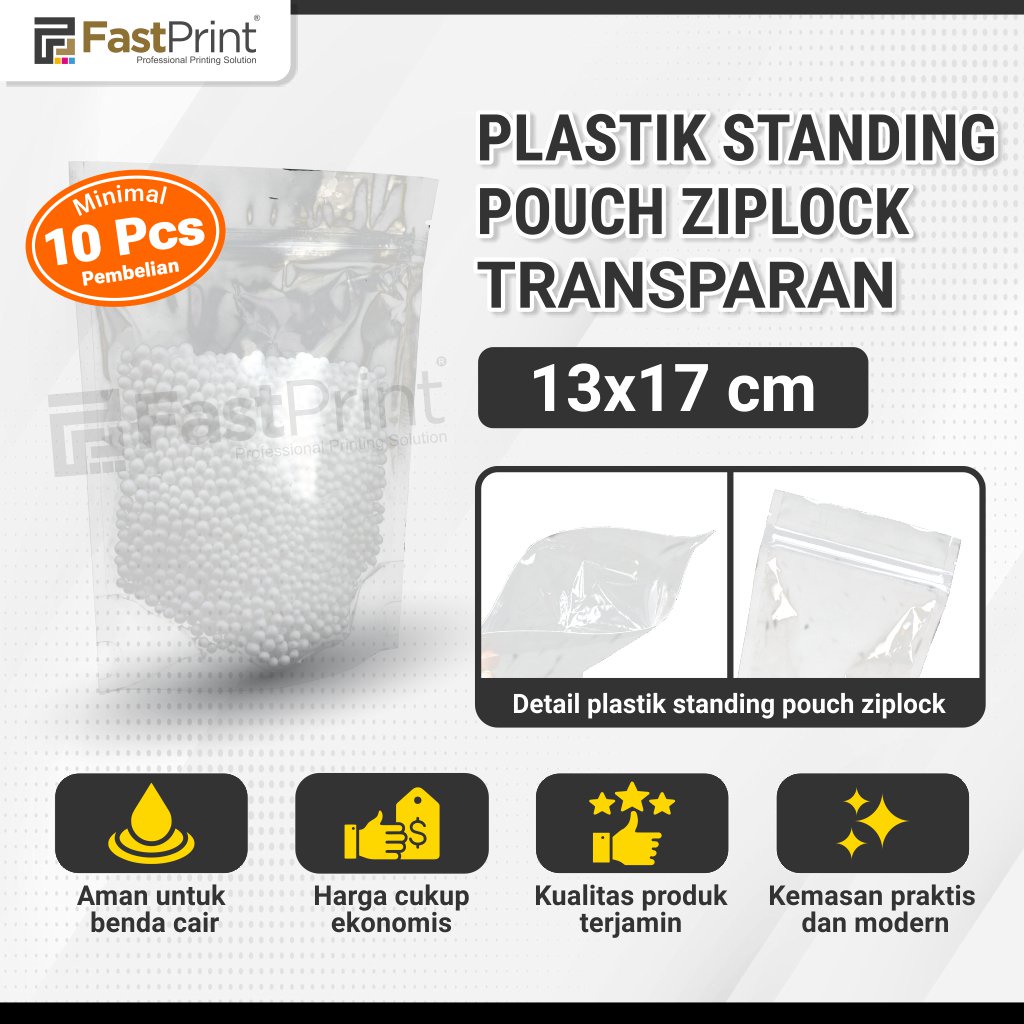 Plastik Standing Pouch Ziplock Bening