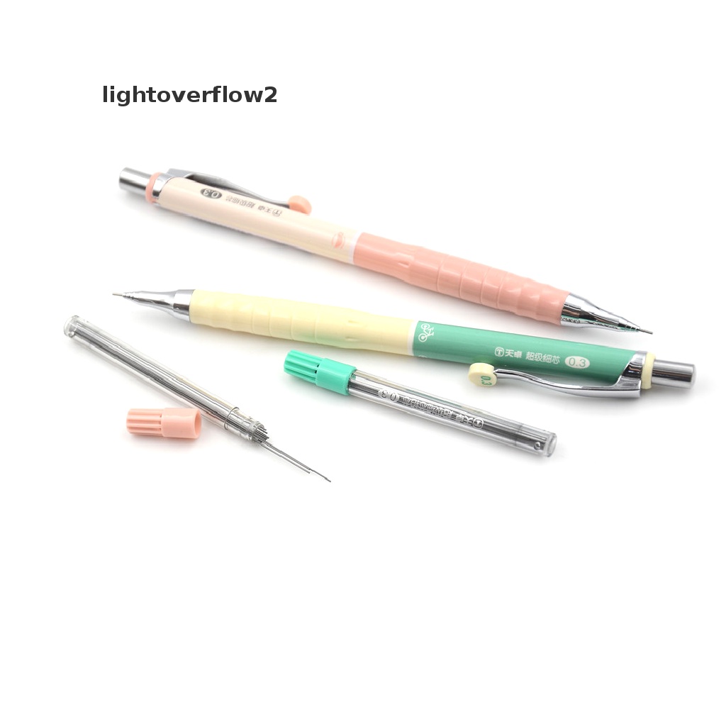 (lightoverflow2) 1 Set Pensil Mekanik 0.3mm + Isi Pensil Untuk Menulis / Menggambar