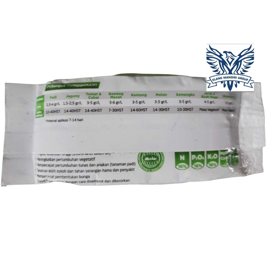 Pupuk Daun DGW Crop Fast 16+16+16+TE (Hijau) 100gr Gandasil daun
