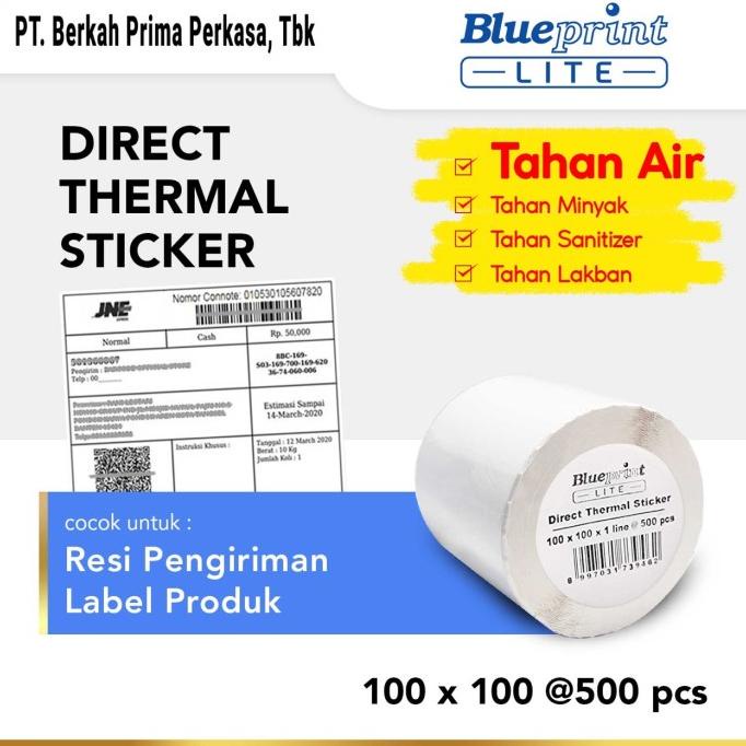 

Direct Thermal Sticker Label Resi BLUEPRINT Lite 100x100 mm 500Pcs