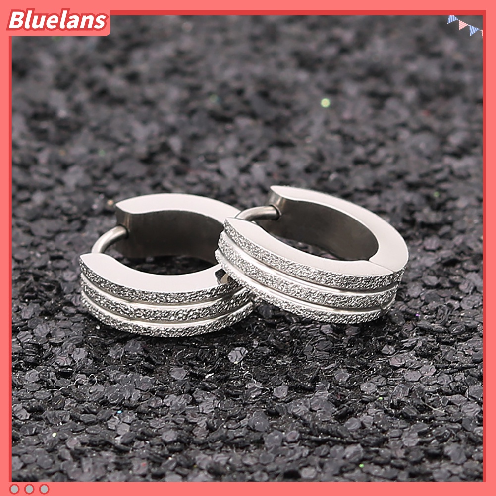 Bluelans Anting Bulat Bahan Stainless Steel Untuk Unisex