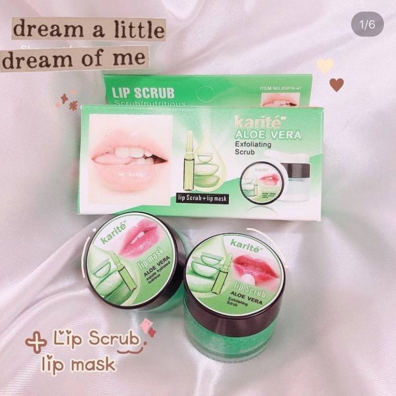 LIP SCRUB &amp; LIP MASK KARITE ALOE VERA NO.95016-47