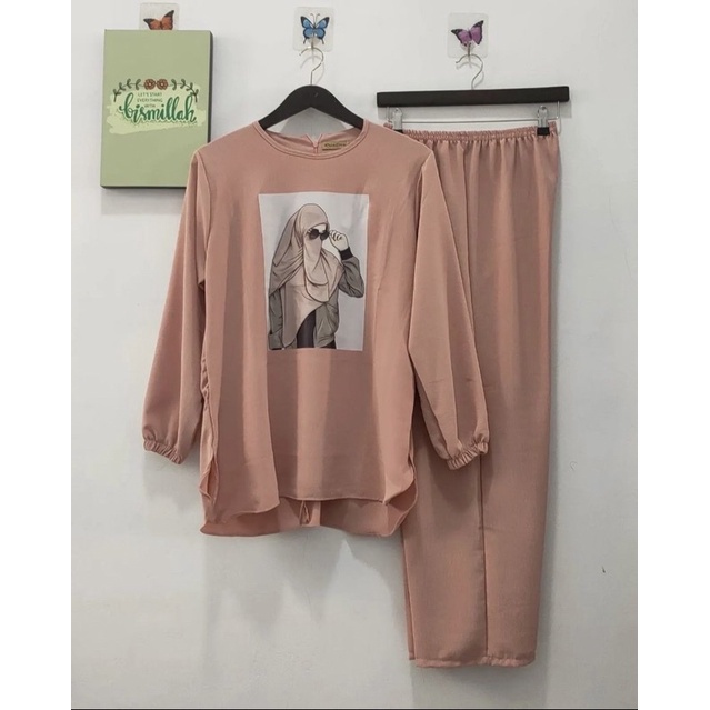 ONE SET CRINGKLE AIRFLOW SABLON /SETELAN VIRAL / SETELAN CRINGKLE AIR FLOW/SETELAN POLOS//SETELAN TERBARU