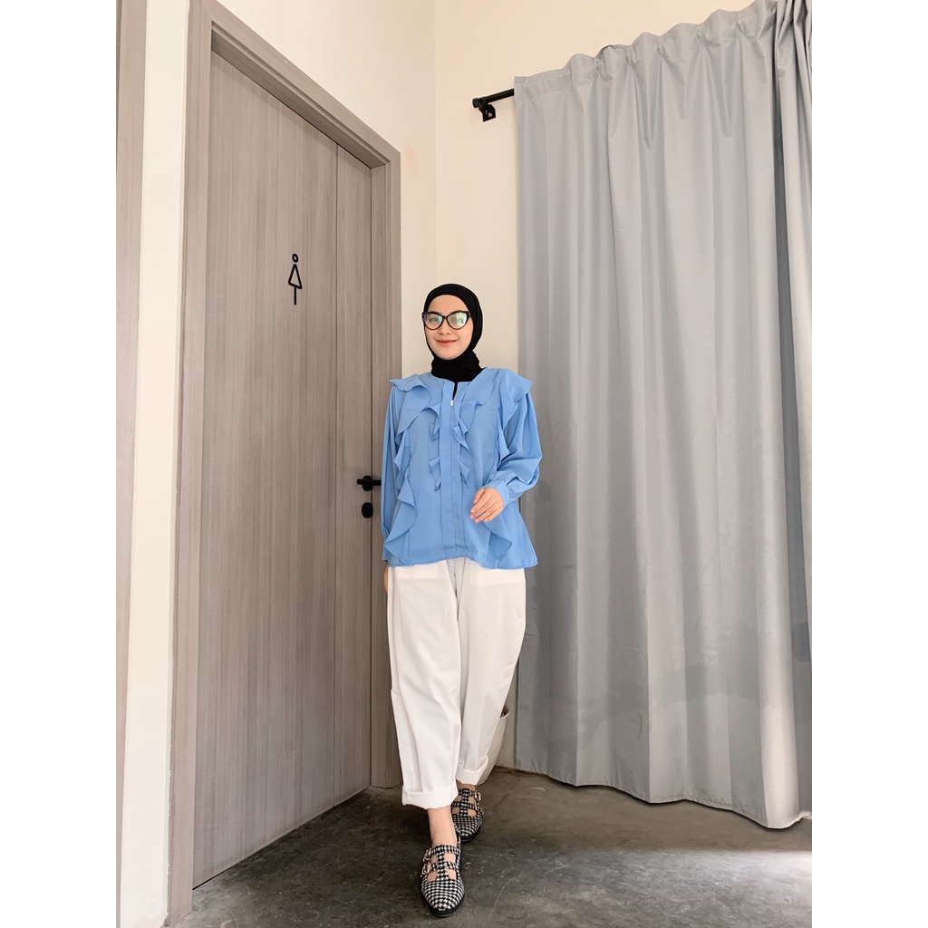 Ellas Blouse Basic Atasan Wanita Shirt By Mahyra