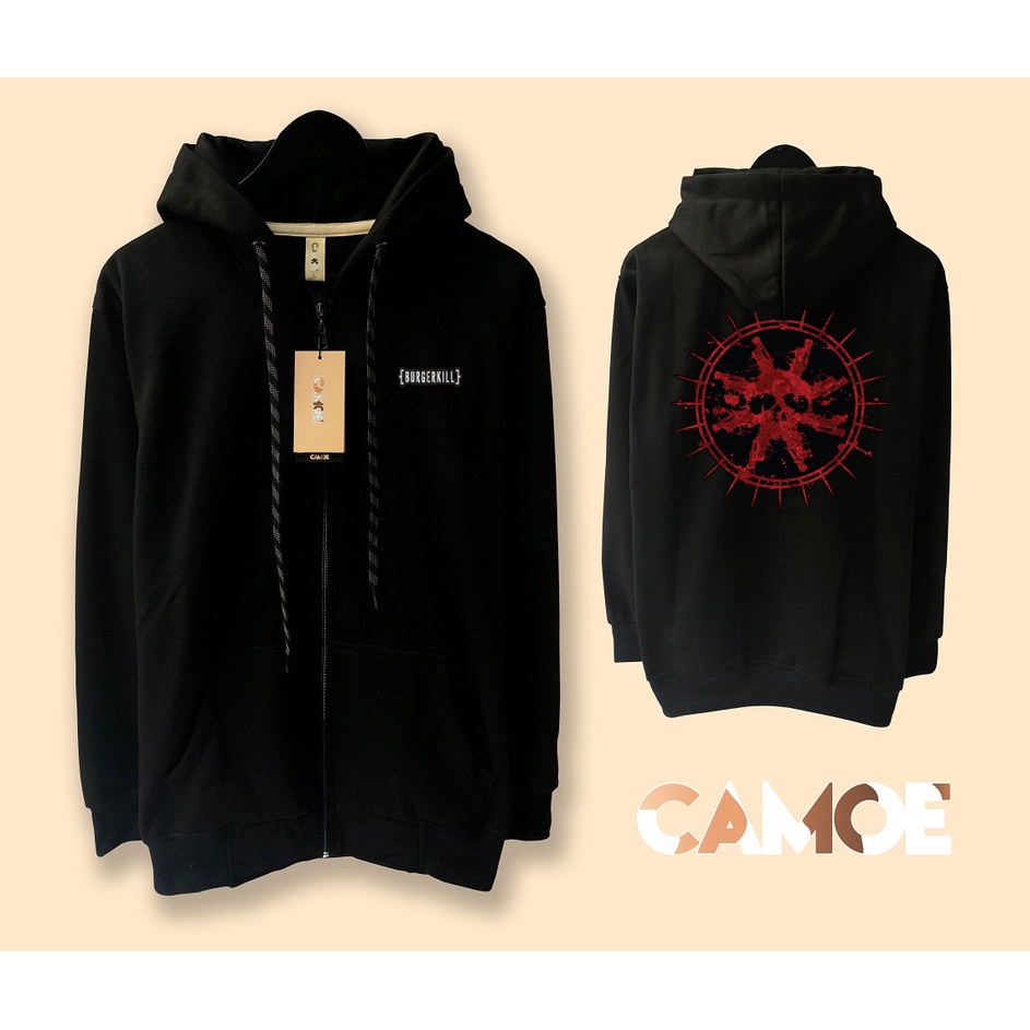 Jaket Hoodie Zipper Burgerkill Logo
