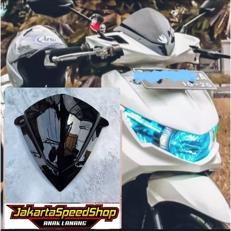 Visor yamaha soul gt 2010 model supra bahan akrilik hitam pekat kilap universal pnp