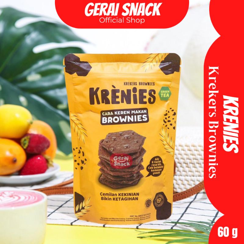 Krenies Brownies Kering Tipis Crunchy Cemilan Keluarga 60g