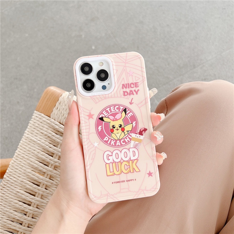 Soft Case Silikon TPU Motif Kartun Pikachu &amp; Crayon shin-shin Untuk IPhone 14 13 12 11 Pro Max