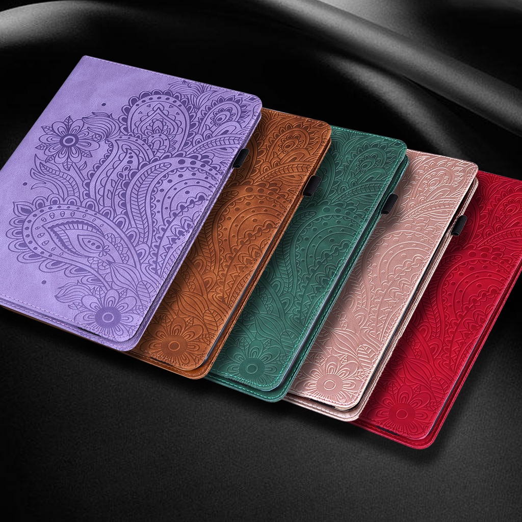 Flip Case Dompet Kulit Emboss Bunga Merak 3D Cover Xiaomi Redmi Pad (2022) 10.61 &quot;VHU4254IN 5G