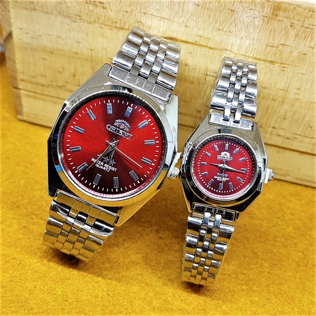 Jam tangan Orient pasangan couple pria wanita - analog jam fashion termurah tali rantai