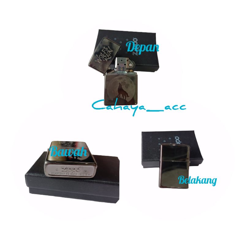 Korek api black ice gambar WOLF'S RAIN unik elegan cocok untuk koleksi