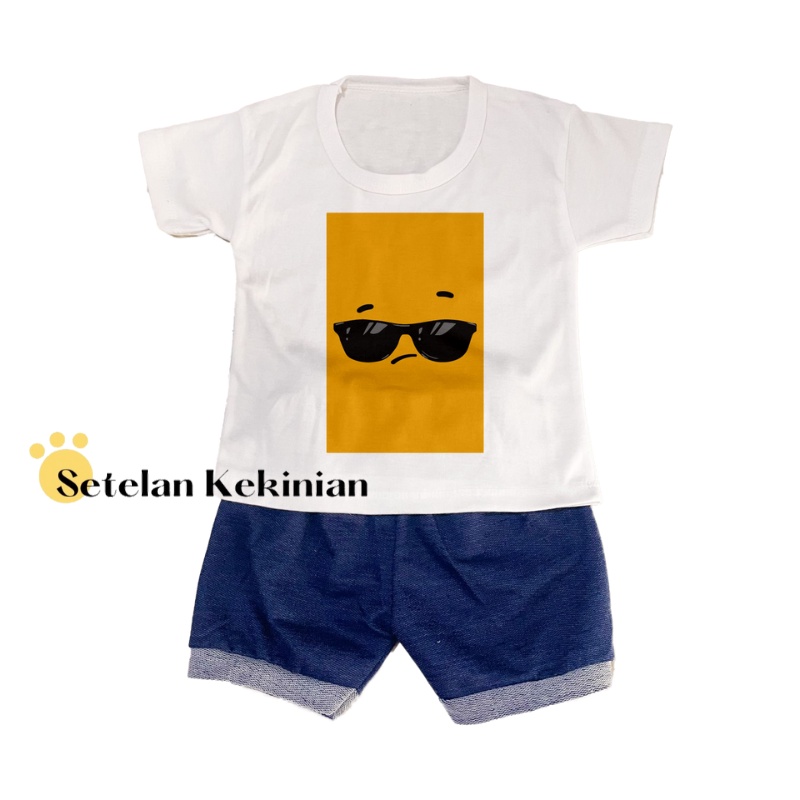 [FACE] Set Baby Boy 0-12bulan Lucu Muka Kekinian Setelan Anak Laki Laki Murah