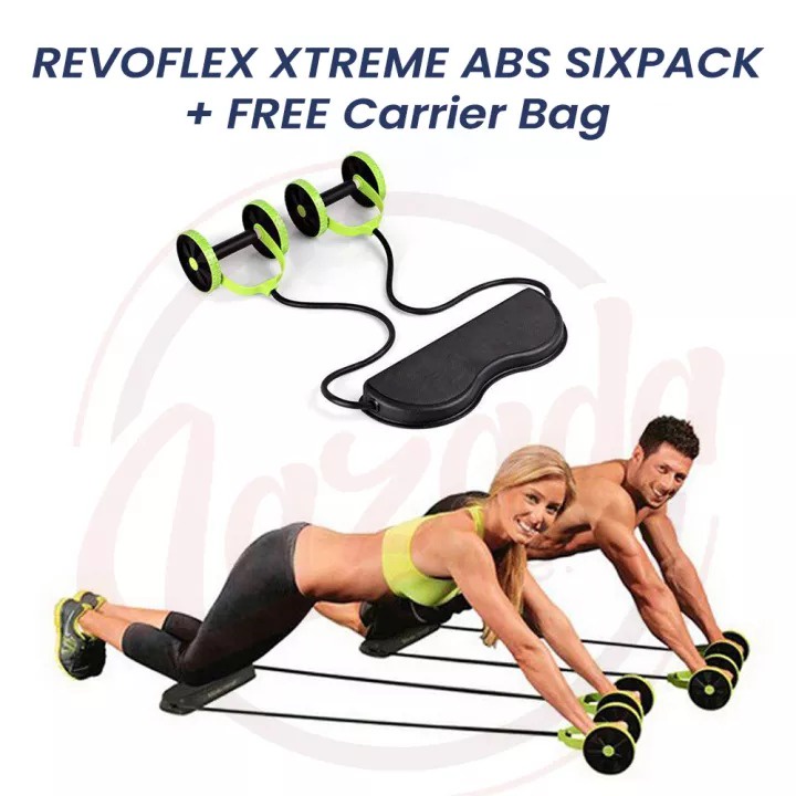 PERALATAN OLAHRAGA  Revoflex Xtreme Alat Fitness Portable LENGKAP 44 FUNGSI Alat Fitness Di Rumah Alat Gym Sixpack Alat Olahraga Push Up Sit Up Black