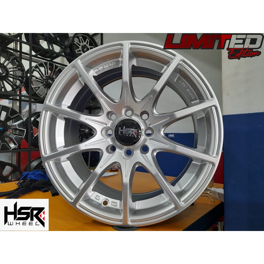 VELG RACING R15 HSR LEBAR 7LUBANG 4x114 - 100 HYPER SILVER
