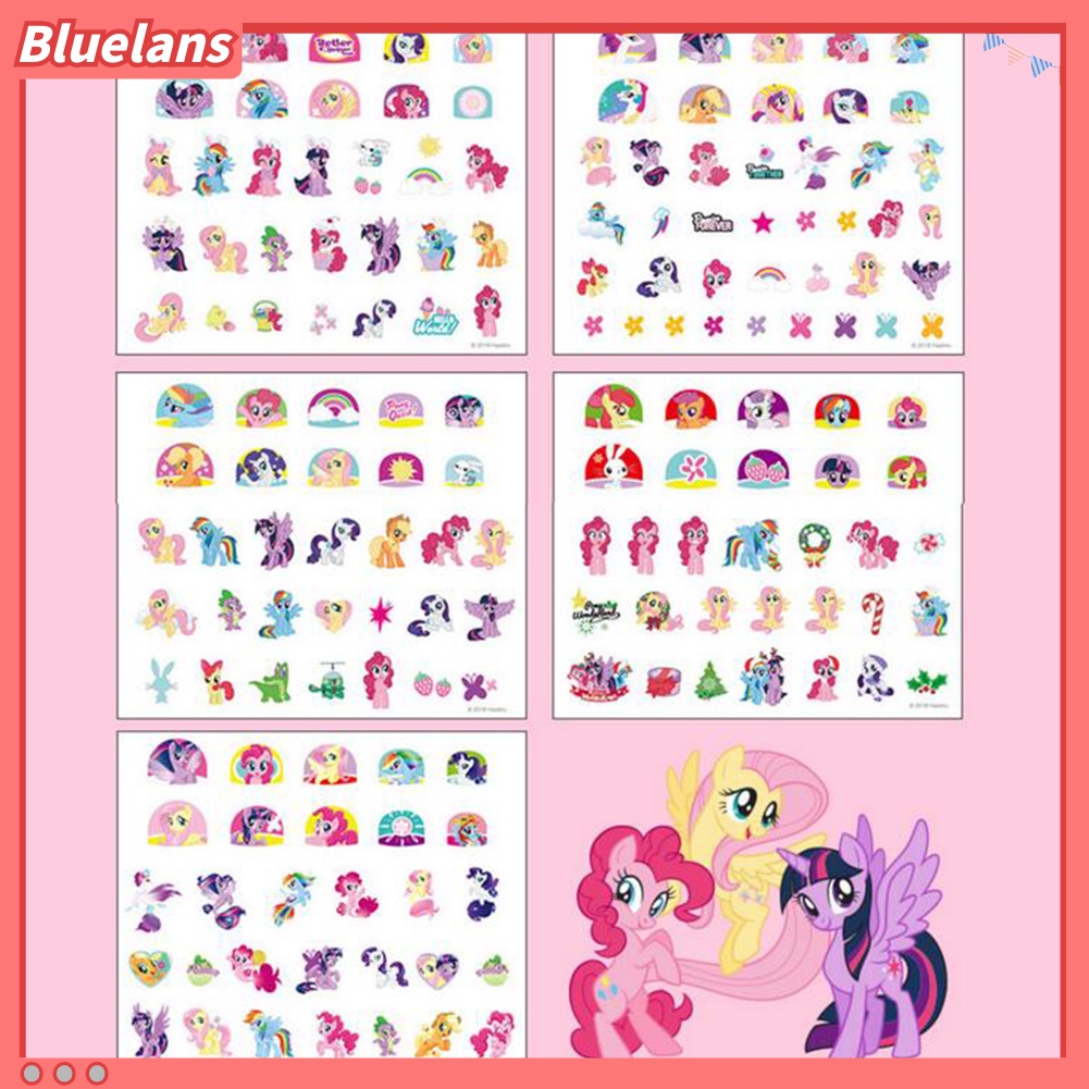 Bluelans 1 Lembar Stiker Kuku Motif Mickey Snow White Elsa Untuk Dekorasi Anak Perempuan