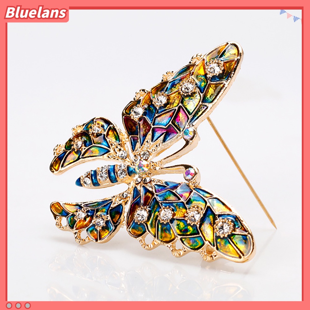 Bluelans Butterfly Rhinestone Colorful Metal Lapel Brooch Pin Fashion Jewelry Women Gift
