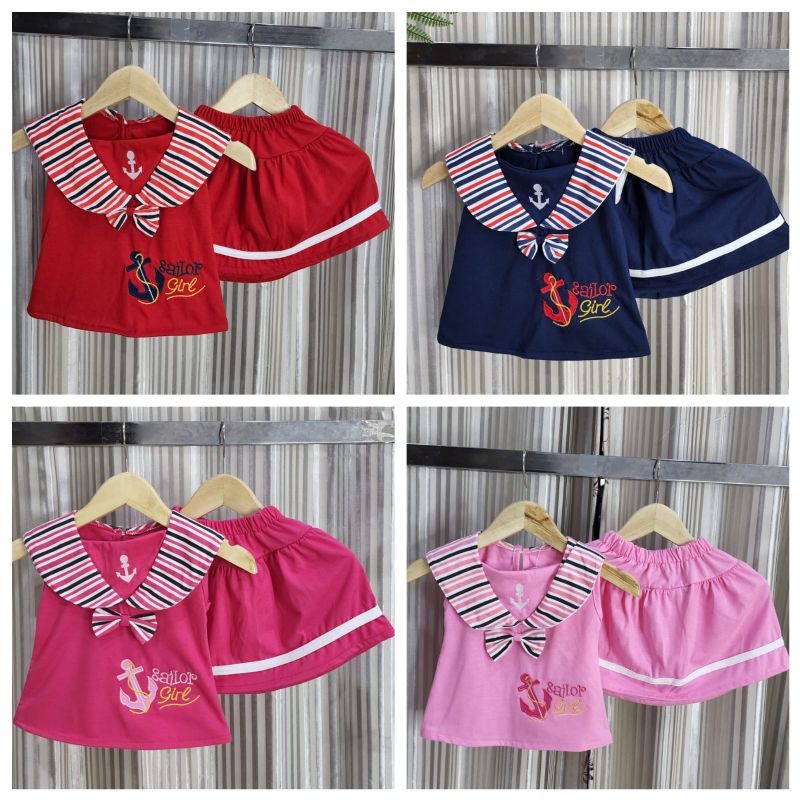 Baju bayi perempuan Stelan Sailor TERBARU