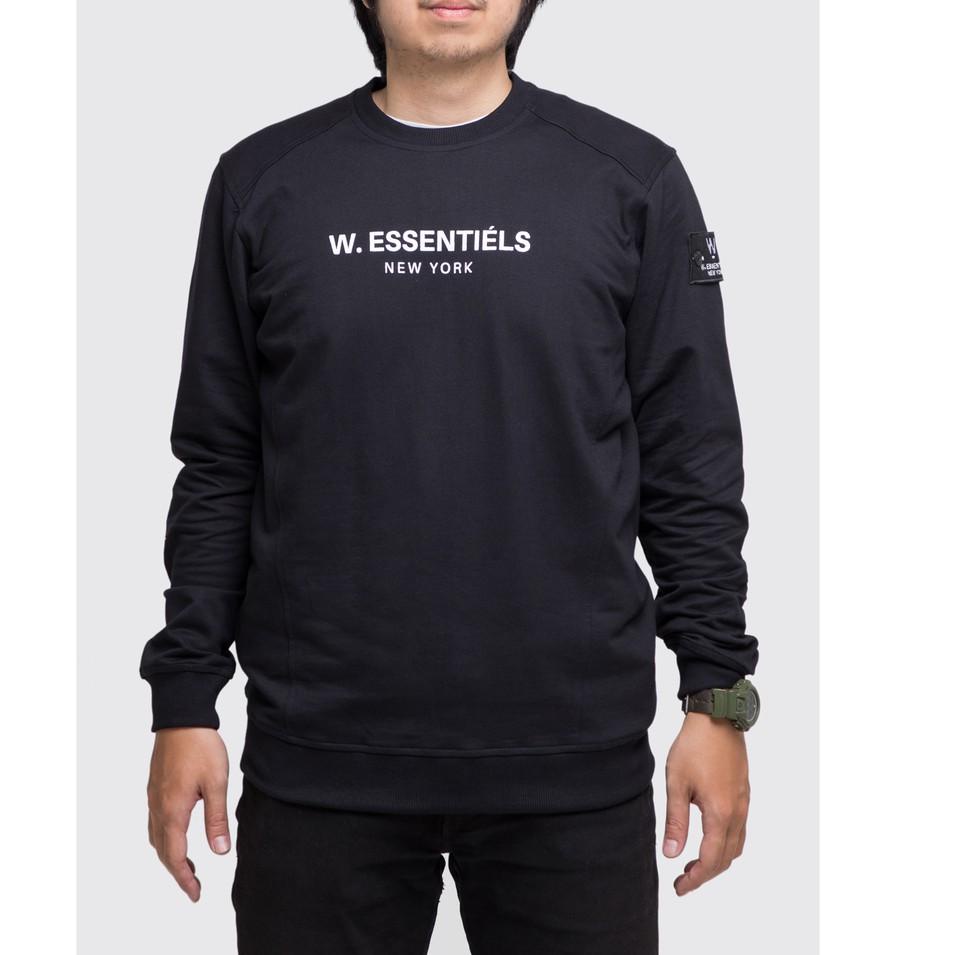Semangat Abis--W.Essentiels Sweater Ajaccio Crewneck Noir Black Essentiels