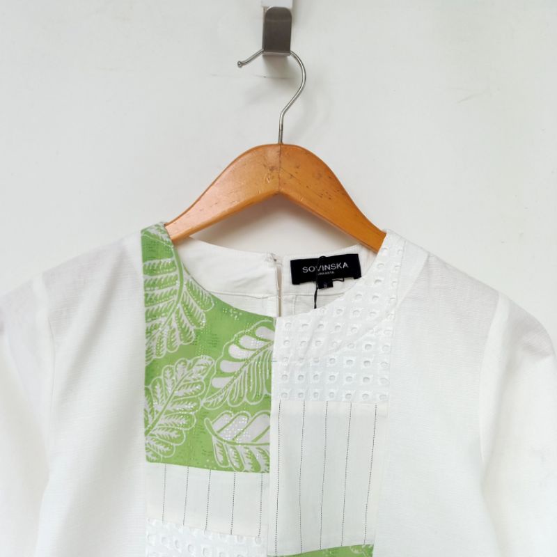 Atasan Batik Kombinasi B 2 Blus Blouse Baju Kerja Wanita Modern