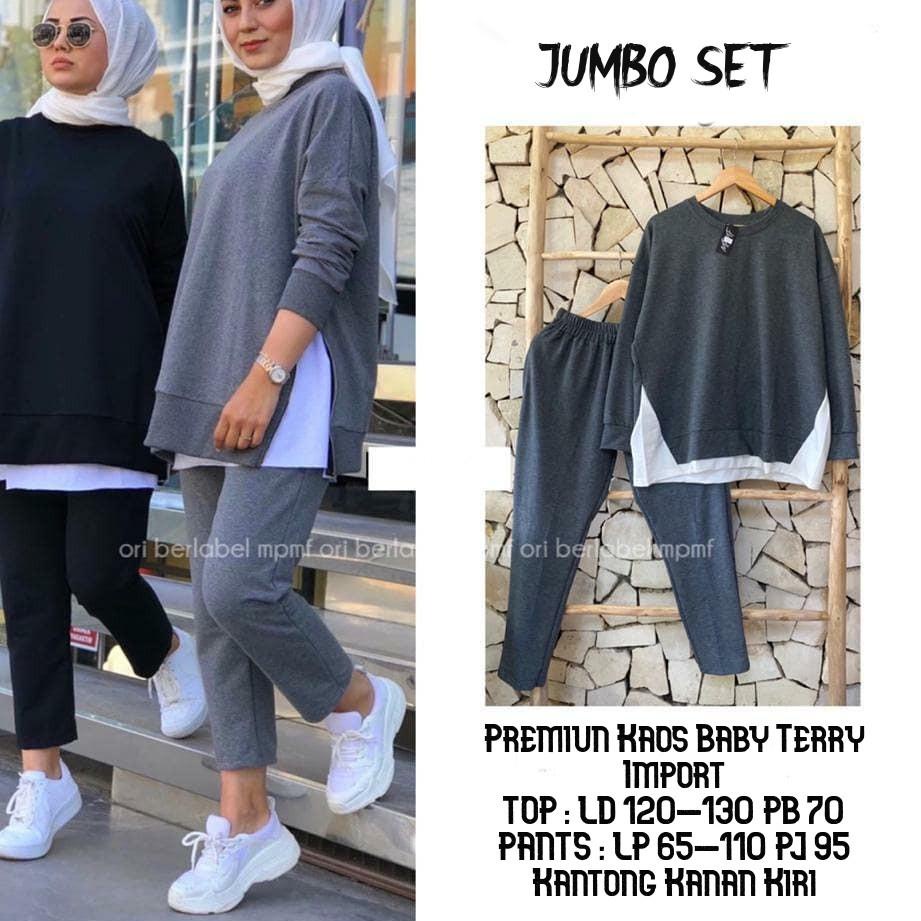 Chekout Setelan baju olahraga wanita  jumbo ld 125 import / Setelan baju olahraga wanita jumbo model
