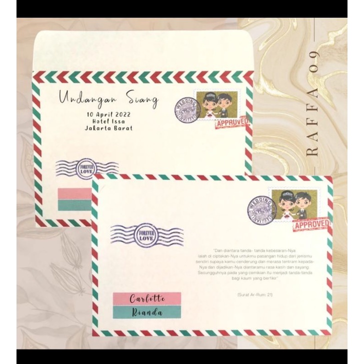 RAFFA 09 | Blangko Undangan Pernikahan | Undangan Pernikahan | Kartu Undangan Nikah | Kartu Undangan