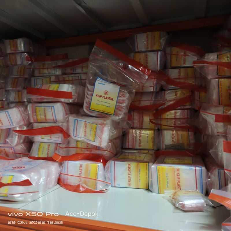 KLIP PLASTIK OBAT 6X4 CM / PLASTIK KLIP ZIPLOCK 4X6 CM / KLIP MERAH ISI 100 LEMBAR