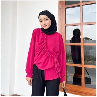 SRITA BLOUSE - BLOUSE KEMEJA SERUT DEPAN