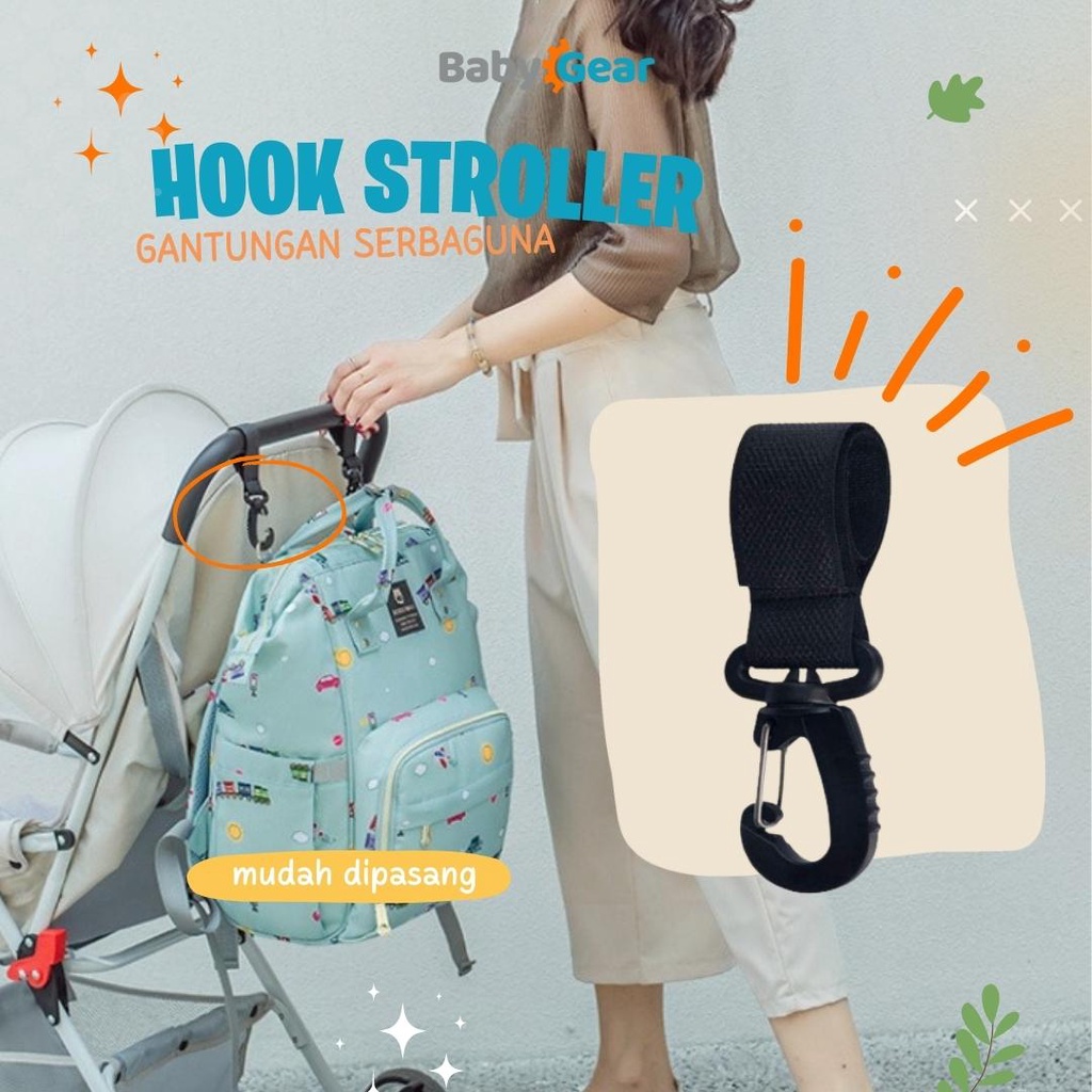 Gantungan Stroller Hook Stroller Klip Pengait Tas Belanja Universal Untuk Stroller Bayi