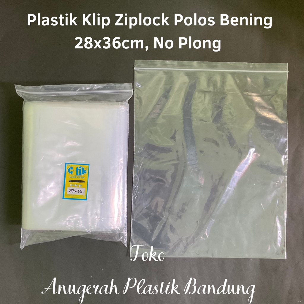 Plastik klip ziplock polos 28x36 /plastik packing baju/kaos